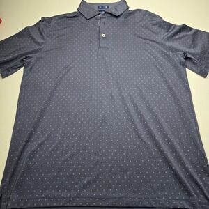 Stitch Golf Men's Polo Shirt Navy Blue W/ White Accents M/L. A9